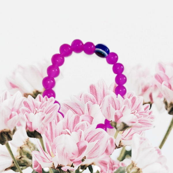 Bracelet with Pink combination with a Deep Blue Stone