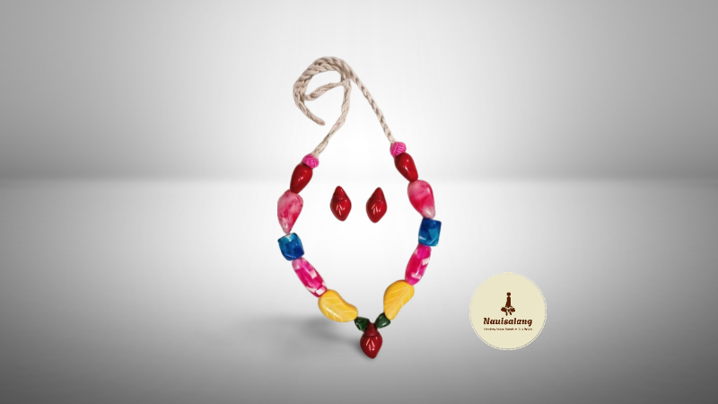 Multi Color Stone Necklace with Earrings